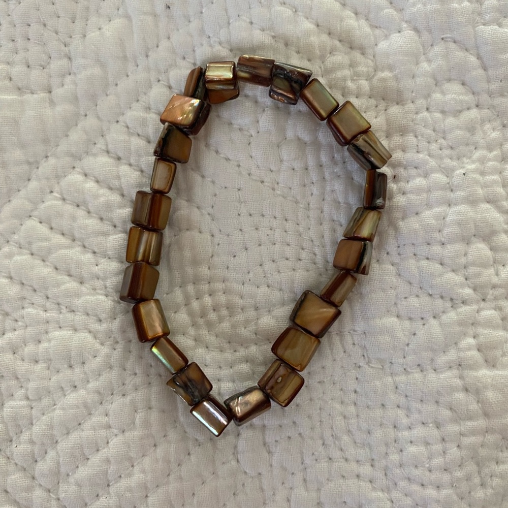Bracelet Brown Beads Stretchy Boho